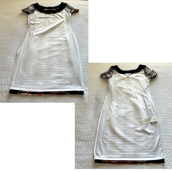 Joseph Ribkoff Panel Sheath Dress Multi Floral Short Sleeve Size 6 Like New! - Picture 11 of 14